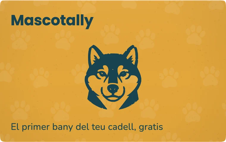 Cupó de Mascotally, una perruqueria canina, per al primer bany d'un cadell.